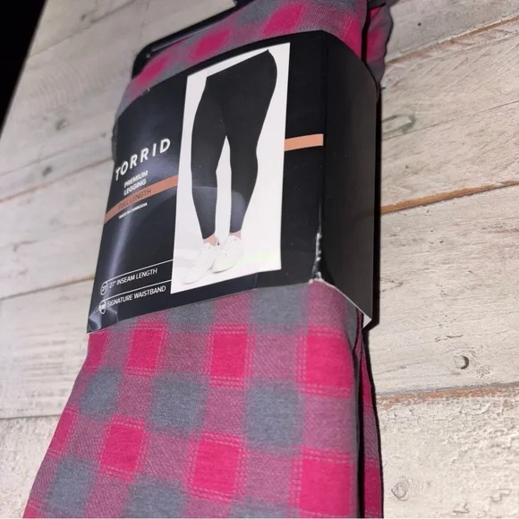 TORRID FULL LENGTH SIGNATURE WAIST PREMIUM LEGGINGS SIZE 5X Scarlett Plaid - Picture 5 of 15